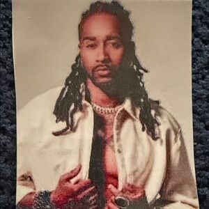 Omarion Ivory  Satin-Look Button Jacket tattoo